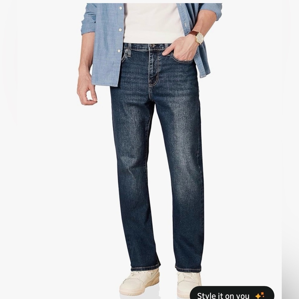 Amazon NWT 3 Pair Essentials Men’s Straight Dark Denim Jeans Bundle